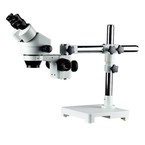 Stéréo-Microscope binoculaire et trinoculaire 0,7x-4,5x avec trépied simple à bras articulé.